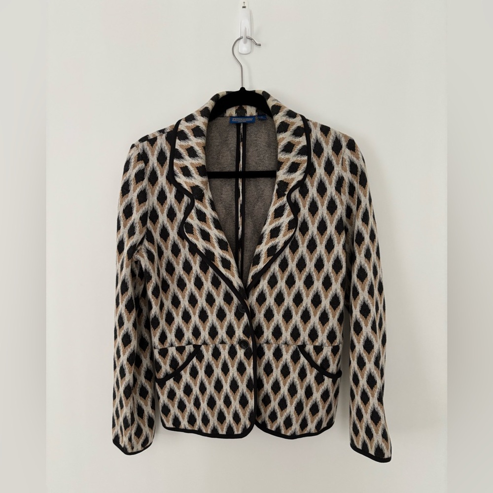 Pendleton Cotton Blazer M | Southwestern Geometric Print | Boho Western Jacket